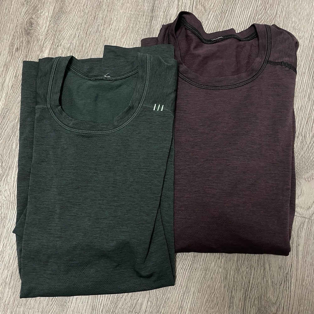 Lululemon Shirt Mens Large Green Purple License to Train Running Performance Lot